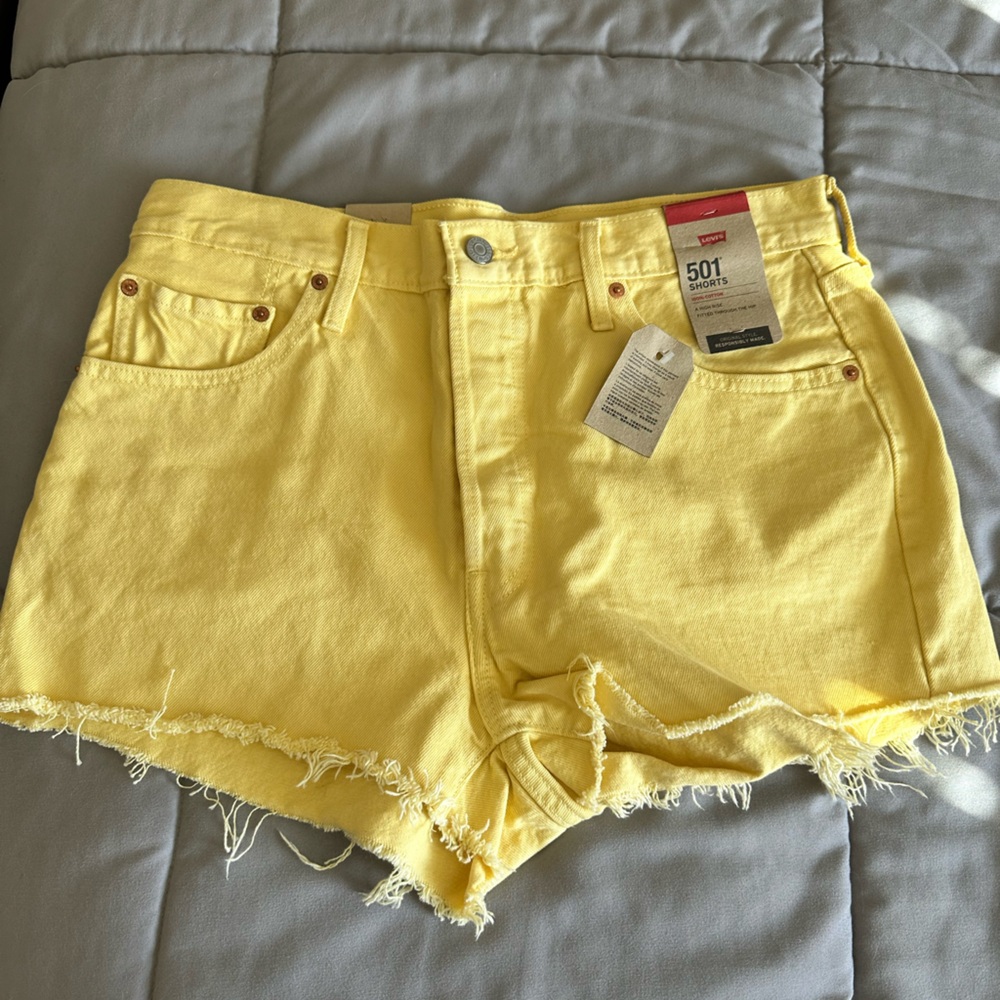 Levi's Women's Yellow Denim Shorts